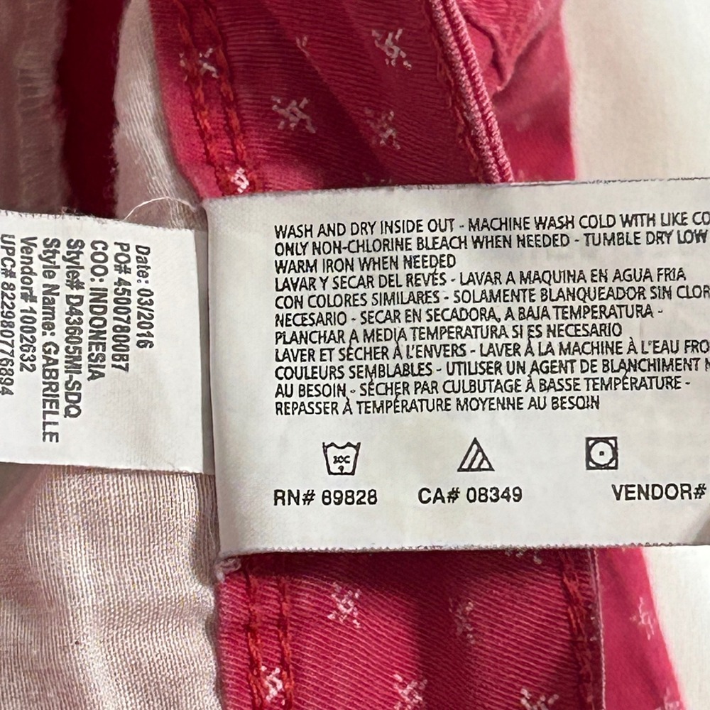Gloria Vanderbilt Gabrielle Shorts Pink White Starburst Print Cotton Stretch 16 - Picture 12 of 12